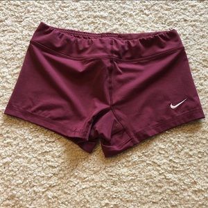 Maroon Nike Spandex Shorts